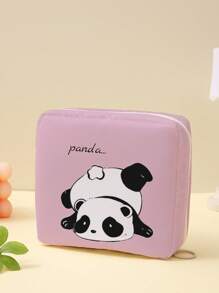 Cartoon Panda Pattern Sanitary Pad Storage Bag, Back To School Supplies, Shopping Promotion - Multicolor - View 2