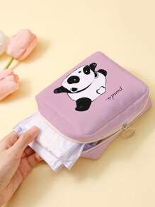 Cartoon Panda Pattern Sanitary Pad Storage Bag, Back To School Supplies, Shopping Promotion - Multicolor - View 4
