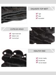 22英寸自然黑色捲髮編織,適合日常佩戴,3件/套 - 黑色 - 查看 6