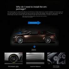 1set Black Carbon Fiber Universal Car Rear Wing Spoiler, No Drilling Soft 3d Carbon Fiber Style Air Flow Wing - Black - View 3