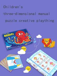 1套108張摺紙紙diy手工材料,適用於兒童幼兒園,創意3d遊戲,教育益智拼圖 - 彩色 - 查看 2