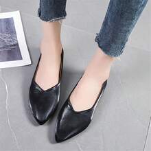 Zapatos De Trabajo Planos De Moda Para Mujer En Colores Sólidos - Negro - Ver 2