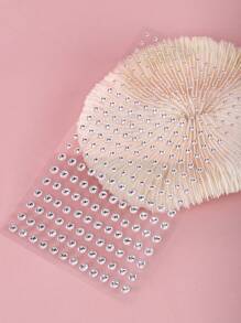 STARTTOOS 2入組立體仿真銀色小珠寶鑲嵌貼紙,適用於臉部diy音樂節,y2k彩妝派對,嘉年華裝飾 - 白色 - 查看 5