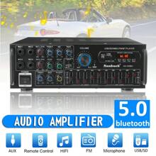 SUNBUCK AS-336BU 2000W Bluetooth 5.0 Power Amplifier Home Karaoke Stereo Receiver With FM Radio, USB/SD, 5-Band EQ & Remote - màu đen - Xem 2