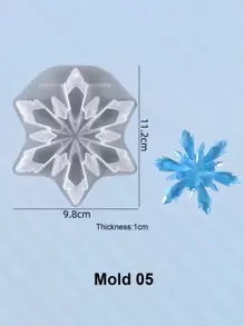 1入組自製水晶環氧樹脂模具,用於製作雪花吊飾和項鍊裝飾,高鏡面硅膠模具適用於女性日常佩戴 - 無色 - 查看 11