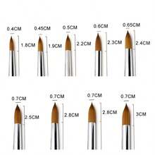 YALIXIN 美甲設計工具雙色木柄水晶美甲刷 - 米色 - 查看 3