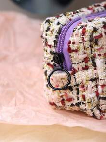 Neceser Trenzado Rojo Para Mujer Con Estampado De Flores - Morado - Ver 4