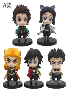 Figura de acción - Kimetsu No Yaiba: Set de 5 ediciones de PVC de segunda generación, decoración de habitación estilo B - Negro - Ver 5