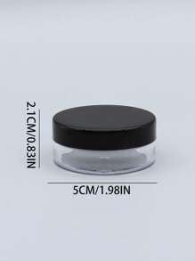 1入裝迷你收納盒散粉盒家用組織盒密封防水旅行盒帶蓋,粉盒,1入透明專業美容容器可重複使用的空散粉盒化妝容器家用 - 黑色 - 查看 5