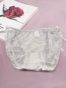 女式性感緞面內褲,高側開衩,蝴蝶結細節,三角內褲