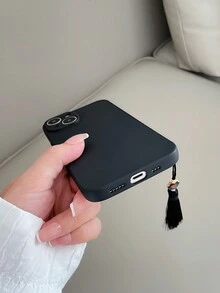 1入黑色流蘇掛繩,防滑霧面tpu手機殼,適用於iphone及其他手機 - 彩色 - 查看 3
