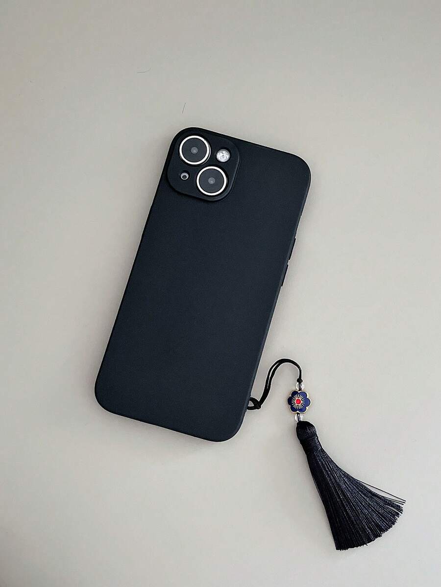 1入黑色流蘇掛繩,防滑霧面tpu手機殼,適用於iphone及其他手機 - 彩色 - 查看 1