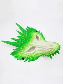 1pc Green Dragon Full Face Mask Suitable For Party Gathering - Green - View 2