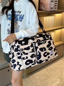 米色奶牛印花行李袋、大容量行李袋、干湿分离、商务、医院用、尼龙运动包、运动包、旅行包、旅行收纳包、机场服装、行李袋、圣诞礼物、女士女孩圣诞礼物、送给妈妈的生日礼物、妈妈的朋友、健身包、运动包、训练包、节日、感恩节礼物、旅行箱、过夜包、周末包、行李袋、手提包、大学包、行李袋、周末包、医院包、粉色冬季返校用品 - 米色 - 查看 4