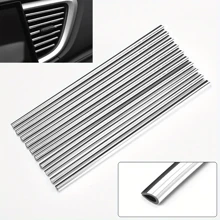 10pcs 20cm U-shape Car Air Vent Decorative Strip & Car Door Edge Protector - Silver - View 9