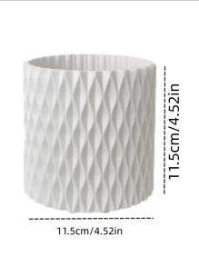 1pc Solid Color Storage Box, Nordic Plain Color Makeup Brush Storage Holder For Home - White - View 4