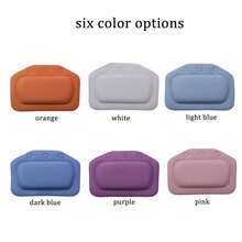 1 Miếng Gối bồn tắm cốc hút PVC Bọt xốp Trở lại Tấm lót Không trượt Tựa đầu Bồn tắm Tựa đầu - Màu tím - Xem 2