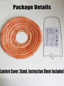 2 Chiếc Vỏ Đèn Lồng Giấy Tròn Màu Đào Màu Mai - Màu be - Xem 2