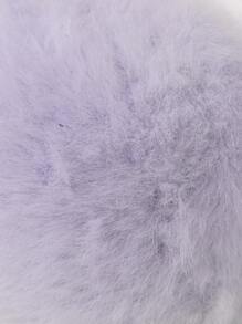 LEAJOURNO. 1入款女士造型毛絨漏斗帽，秋冬保暖寬邊漏斗帽，實色毛絨帽 - 紫色 - 查看 7