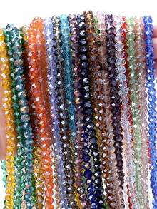 多面玻璃水晶圓珠用於珠寶製作間隔水晶玻璃珠 Ab 效果耳環吊墜手鍊髮飾裝飾 - 刻面玻璃水晶 - 查看 1