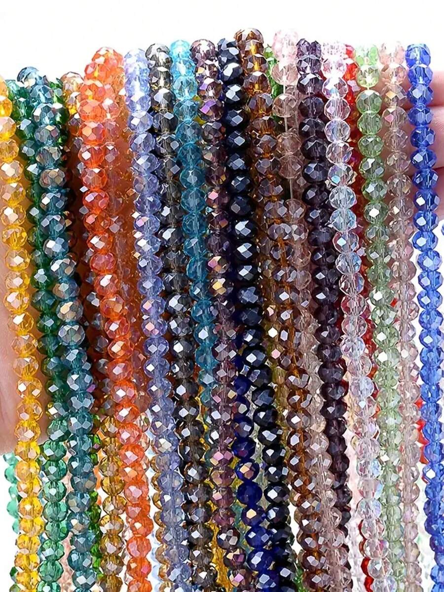 多面玻璃水晶圓珠用於珠寶製作間隔水晶玻璃珠 Ab 效果耳環吊墜手鍊髮飾裝飾 - 刻面玻璃水晶 - 查看 1