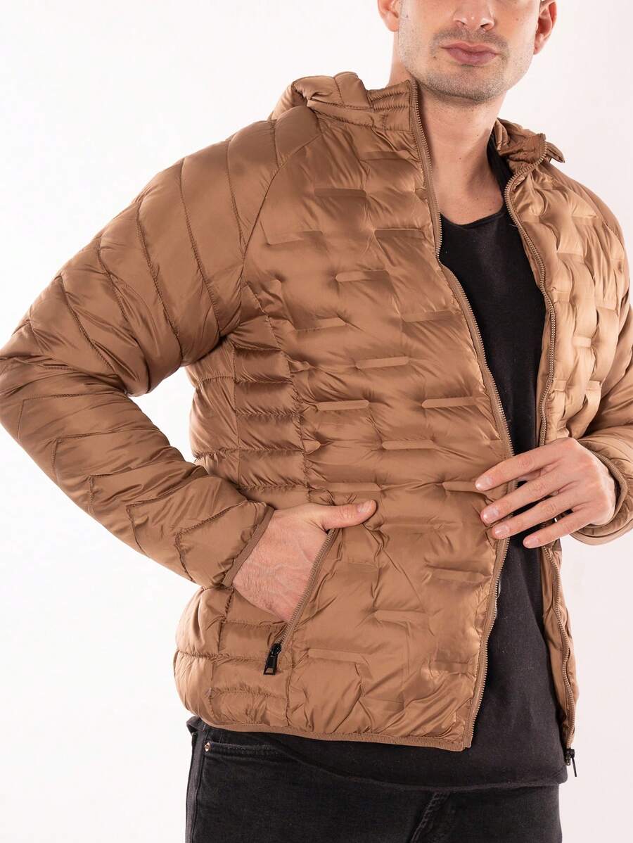 CHAMARRA CAPITANADA DISEÑO DE MODA FORRADA - Caqui - Ver 1