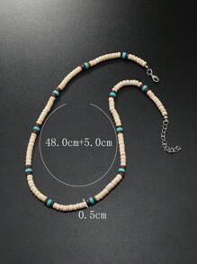 Bohemian Style Coconut Shell & Wooden Bead Surfer Necklace For Men, Summer - White - View 5