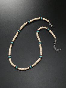 Bohemian Style Coconut Shell & Wooden Bead Surfer Necklace For Men, Summer - White - View 4