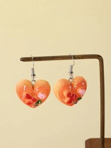 AIDSOTOU 5對可愛又奇怪的耳環,獨特有趣的炸薯片、快熟麵、麵包美學多彩垂墜耳環,適合少女女性 - 彩色 - 查看 5