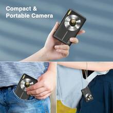 Fhd 1080p數字相機44mp小巧數字照相機,具備16倍變焦+32gb記憶卡+2節電池 - 綠色 - 查看 7