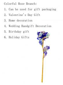 2pcs 1pc Graduation Gift For Girlfriend, Women - Illuminated Gold Foil Rose Flower Torch Gift Box Set, Birthday/Anniversary/Valentine's Day/Mother's Day/Christmas/Thanksgiving Gift, Plastic Fake Flower, Home Decor (DIY Box Needs Assembly) - colorful purple - View 8