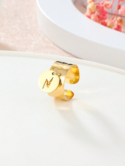 1 pieza Anillo simple con de moda círculo en forma de abierto con con abertura rayo diseño