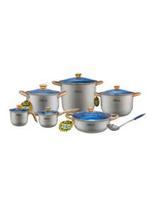 Batería De Cocina 13 Piezas Perla Premier Plus De Acero Inoxidable - Gris - Ver 1