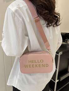 Mini bolso bandolera con correa ancha - Rosa - Ver 4