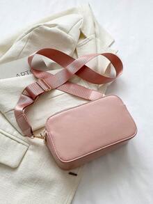 Mini bolso bandolera con correa ancha - Rosa - Ver 7