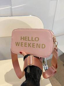 Mini bolso bandolera con correa ancha - Rosa - Ver 1