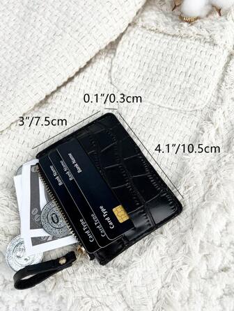 SOUTHLAND&KANGAROO Minimal portables Geldbörse Portemonnaie mit geprägten Buchstaben, Reißverschluss, Münzfach, schlank, leicht, mehrlagig, modisch, ideal als Geschenk zum Jahrestag, Geburtstag für Mädchen, Damen, Frauen, Schulmaterialien für Schule, Studentenwohnheim, Schulanfang, Kartenetui, Kreditkartenetui, Geschäftskartenhalter, Minigeldbörse für Frauen