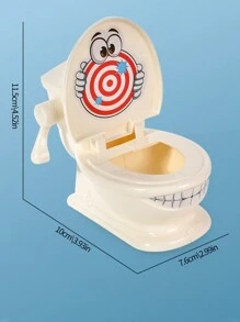 Realistic Toilet Toy With Poop Ejection Function For Two-person Interactive Tabletop Parent-child Game - White - View 6