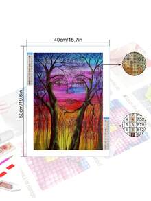 Pintura De Diamantes De Imitación De Paisaje De Una Pieza - Naranja Quemada - Ver 5