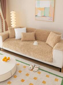 Tang Lion Cozy Plush Sofa Cushion Cover, Thickening Winter Window Seat Cushion Pad, Living Room Anti-slip Universal Sofa Cover, Simple And Modern, Four Seasons Use