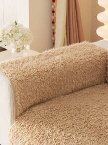 Tang Lion Cozy Plush Sofa Cushion Cover, Thickening Winter Window Seat Cushion Pad, Living Room Anti-slip Universal Sofa Cover, Simple And Modern, Four Seasons Use