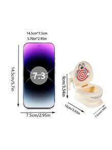 Realistic Toilet Toy With Poop Ejection Function For Two-person Interactive Tabletop Parent-child Game - White - View 3