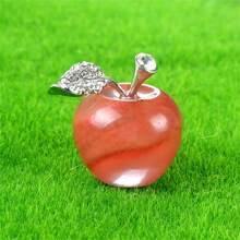 1入組25mm漂亮的聖誕禮物紅蘋果寶石天然療癒水晶石手工雕刻工藝擺設,適用於家居辦公室裝飾禮品 - 蘋果 - 查看 22