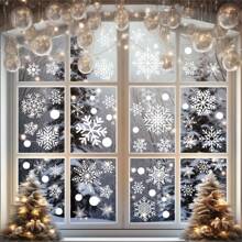 8 Blätter, 152 Stück/Set Schneeflocken Fensteraufkleber, Winterdekoration für Tür, Schrank, Glashintergrund, Aufkleber, Wandtattoo, Vinylaufkleber für Heim-Dekoration, Frühlingsdekoration erfrischen Ihr Zuhause, Ramadekoration Aufkleber