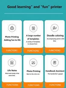 迷你便攜式照片印表機，考題印表機，附 5 卷熱感紙，適用於二維碼、待辦事項清單等的印表機，日常想法表達列印，列印每時每刻也適合辦公室 - 白色 - 查看 5