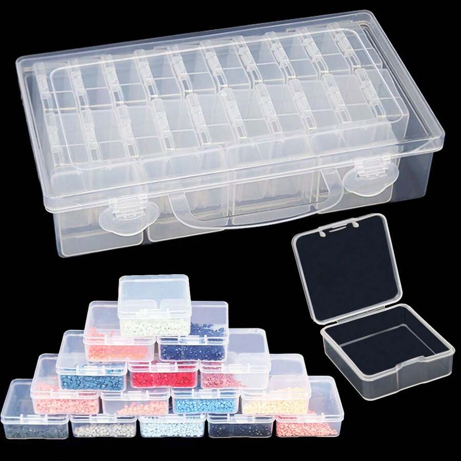 Caja De Almacenamiento De Cuentas De 24 Compartimentos - Blanco - Ver 1