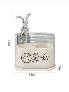 1pc Luxury Toothpick Holder With Lid And Dust Cover, Swab Storage Box - White - View 4