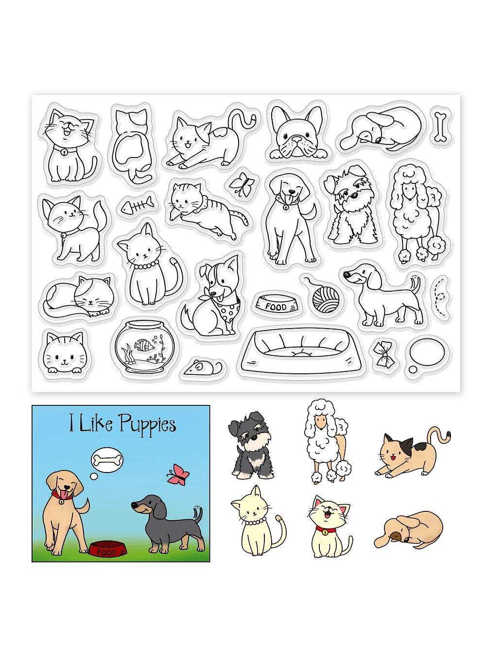 Set di timbri in silicone, trasparenti, per fai da te, scrapbooking, fai da te