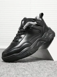 【熱門推薦】男士保暖絨毛運動休閒鞋,防水防滑,適用於戶外步行、旅行和工作,適用於冬季