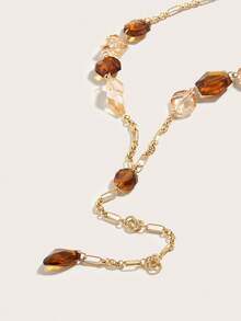 1入組時尚個性化宮廷風風格串珠Y形項鍊適合派對,禮品或者每天穿戴